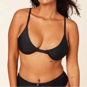 Andie The Sicily Top Sz S Black Underwire Bikini Top